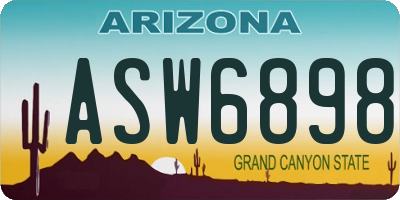 AZ license plate ASW6898