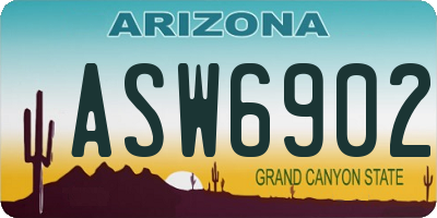 AZ license plate ASW6902