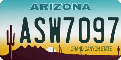 AZ license plate ASW7097