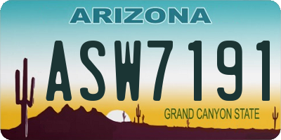 AZ license plate ASW7191