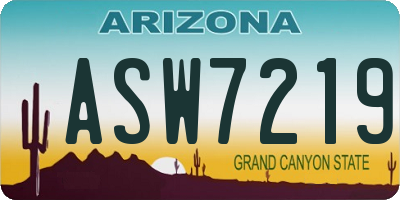 AZ license plate ASW7219