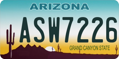 AZ license plate ASW7226