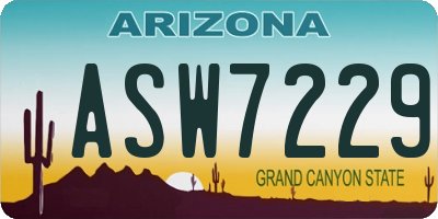 AZ license plate ASW7229