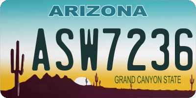 AZ license plate ASW7236