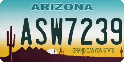 AZ license plate ASW7239