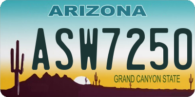 AZ license plate ASW7250