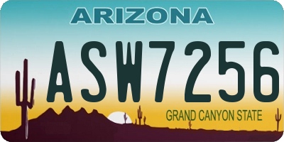 AZ license plate ASW7256