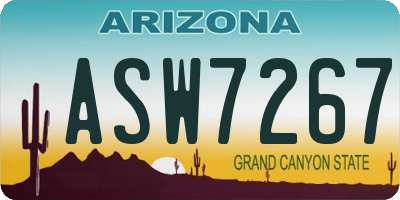 AZ license plate ASW7267