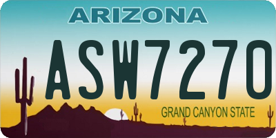 AZ license plate ASW7270