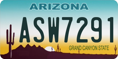AZ license plate ASW7291