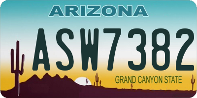 AZ license plate ASW7382