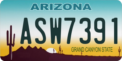 AZ license plate ASW7391