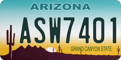 AZ license plate ASW7401