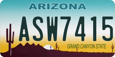 AZ license plate ASW7415