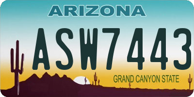 AZ license plate ASW7443