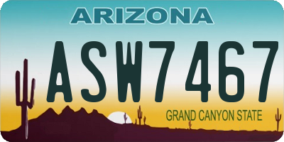 AZ license plate ASW7467
