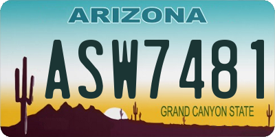 AZ license plate ASW7481