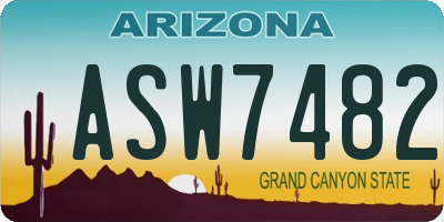 AZ license plate ASW7482
