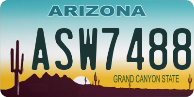 AZ license plate ASW7488