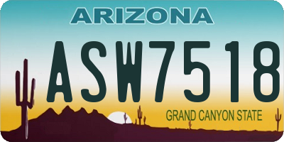 AZ license plate ASW7518