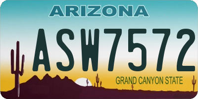 AZ license plate ASW7572