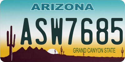 AZ license plate ASW7685