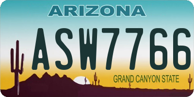 AZ license plate ASW7766