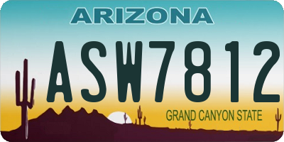 AZ license plate ASW7812