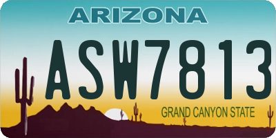 AZ license plate ASW7813