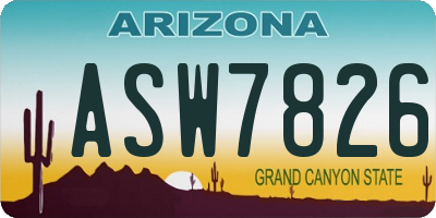AZ license plate ASW7826
