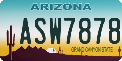AZ license plate ASW7878