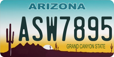 AZ license plate ASW7895
