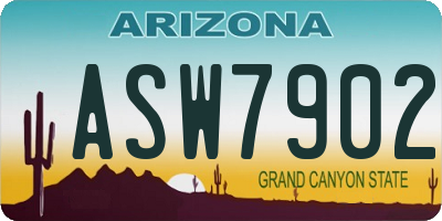 AZ license plate ASW7902