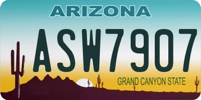 AZ license plate ASW7907