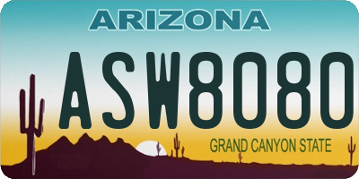 AZ license plate ASW8080