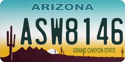 AZ license plate ASW8146