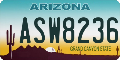 AZ license plate ASW8236
