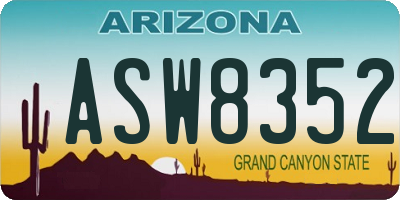 AZ license plate ASW8352