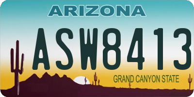 AZ license plate ASW8413
