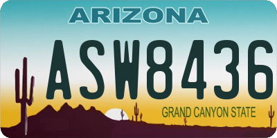 AZ license plate ASW8436
