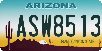 AZ license plate ASW8513