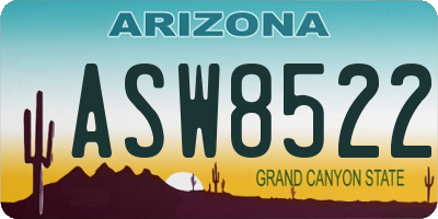 AZ license plate ASW8522