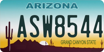 AZ license plate ASW8544