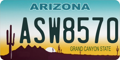 AZ license plate ASW8570