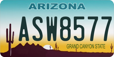 AZ license plate ASW8577