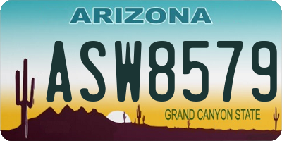 AZ license plate ASW8579