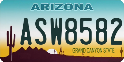 AZ license plate ASW8582