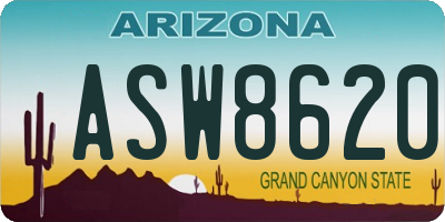 AZ license plate ASW8620