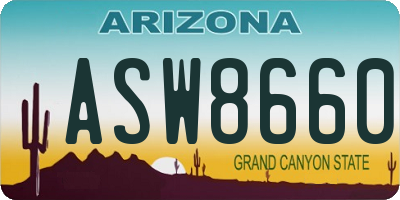 AZ license plate ASW8660