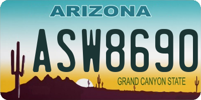 AZ license plate ASW8690